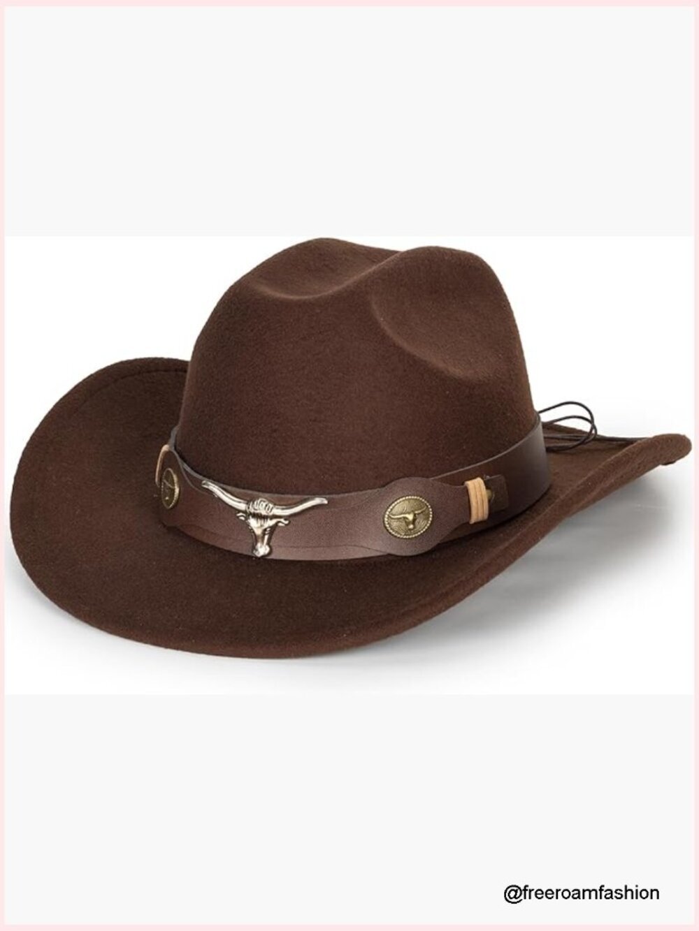 Classic Felt Wide Brim Western Cowboy & Cowgirl Hat with Buckle